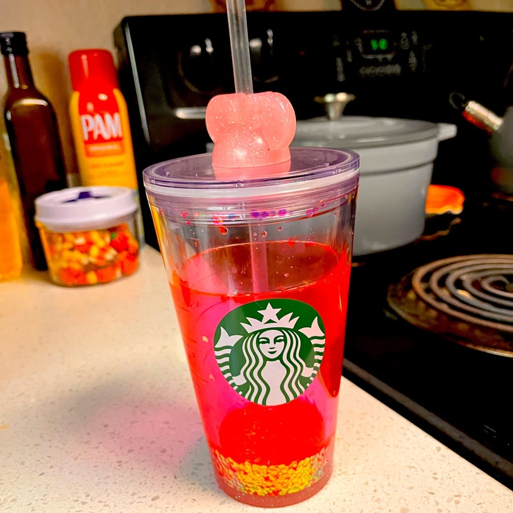 Grande size starbucks cup with Minnie Mouse ears topper